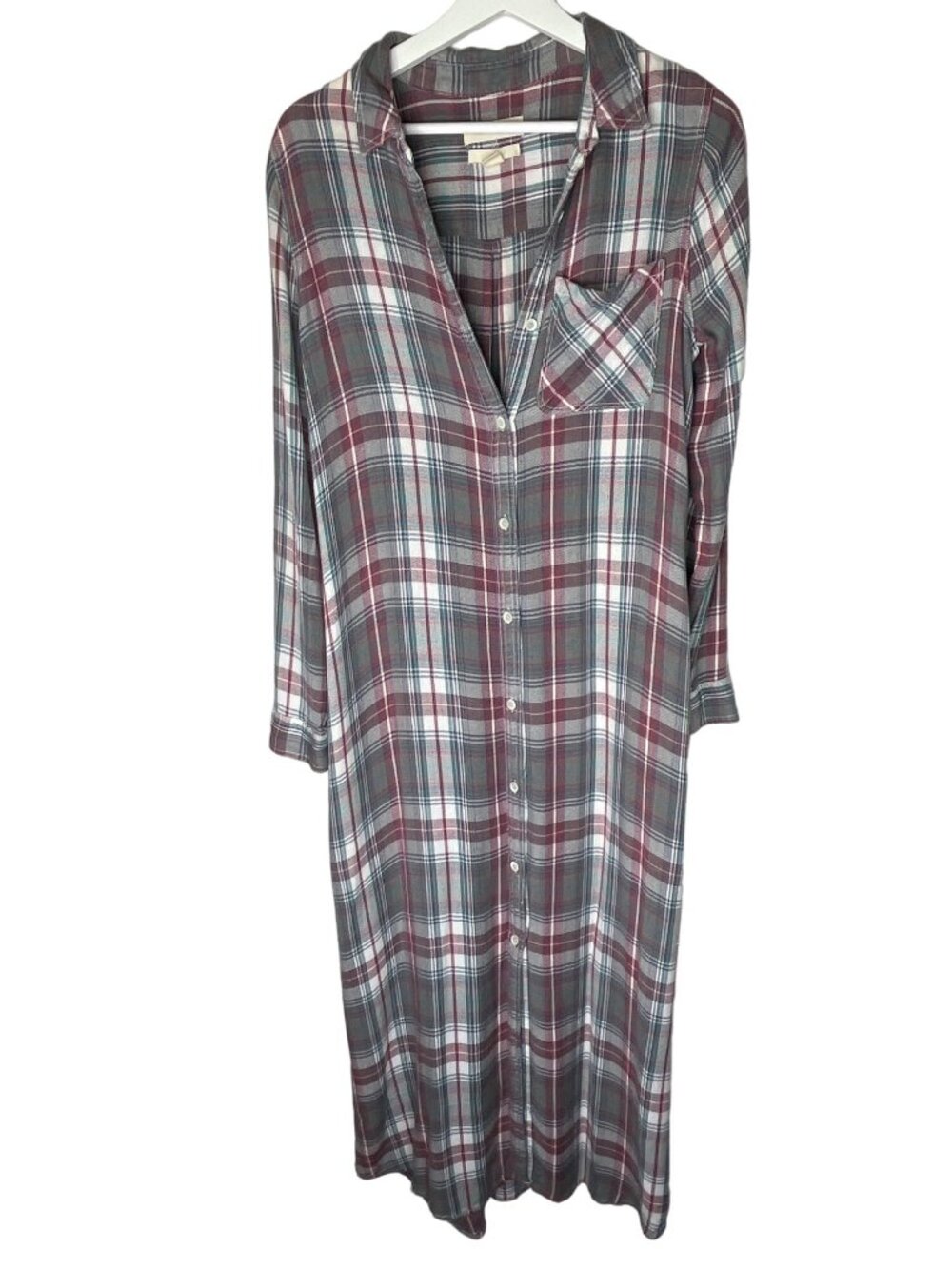 Treasure & Bond Plaid Shirt Dress Womens Small Button Front Tunic